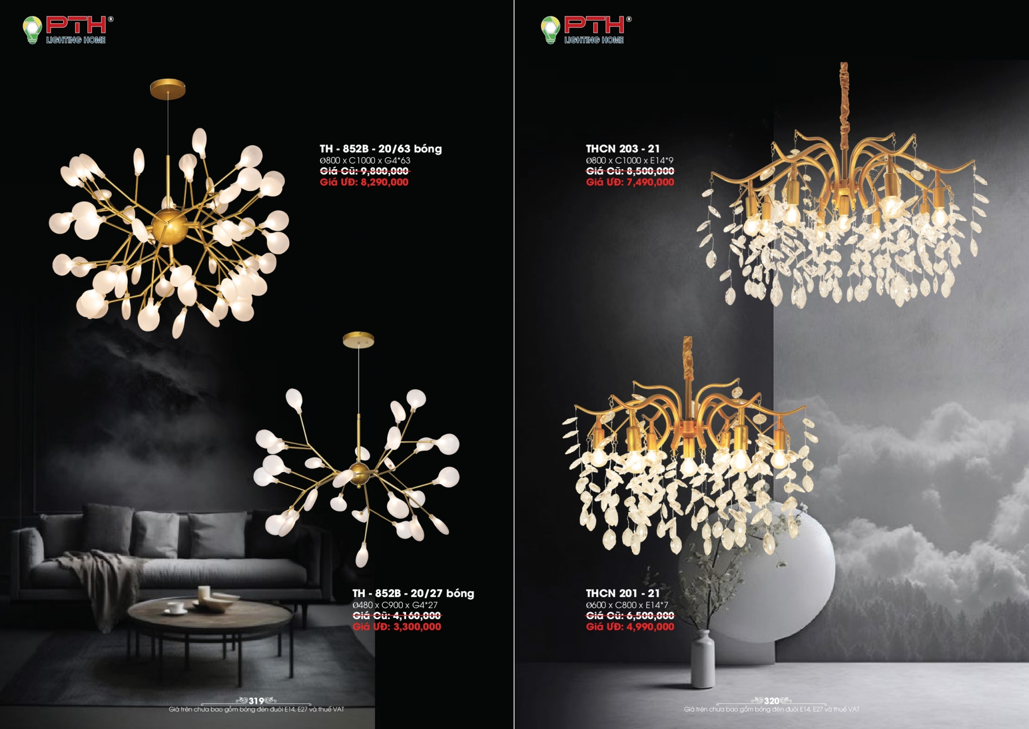 Bảng giá đèn trang trí PTH Lighting Home 2026